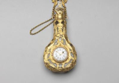 图片[2]-Waist-chain gold-hemmed glass snuff bottle mounted with a clock, Circa 1765, England-China Archive